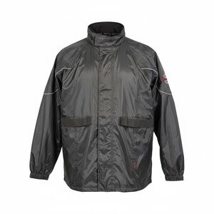 Milwaukee Full Zip Motorcycle Jacket Mens 2XL Black Nylon Cinch Waist Lightwgt